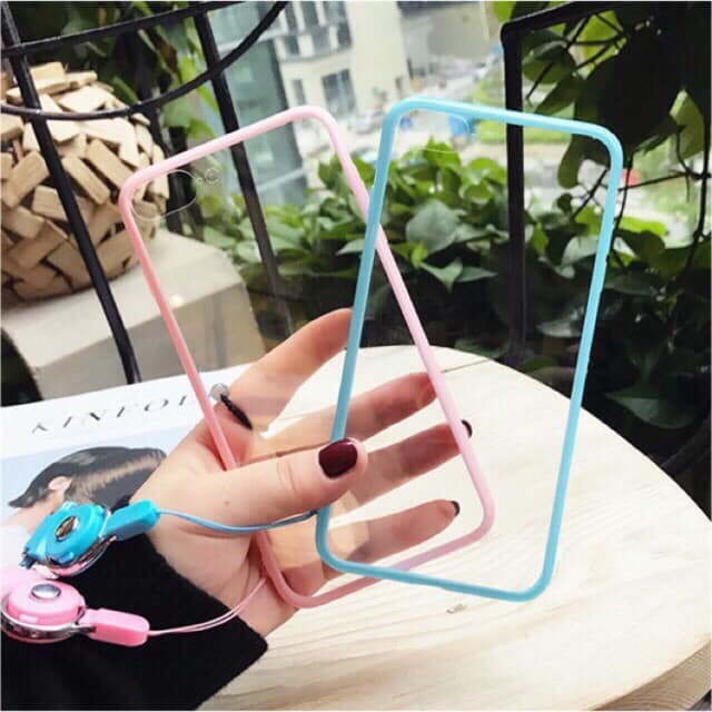 Ốp Lưng iPhone Trong Suốt Viền Màu Vintage 6/6plus/6s/6splus/7/7plus/8/8plus/x/xr/xs/11/12/pro/max/plus/promax