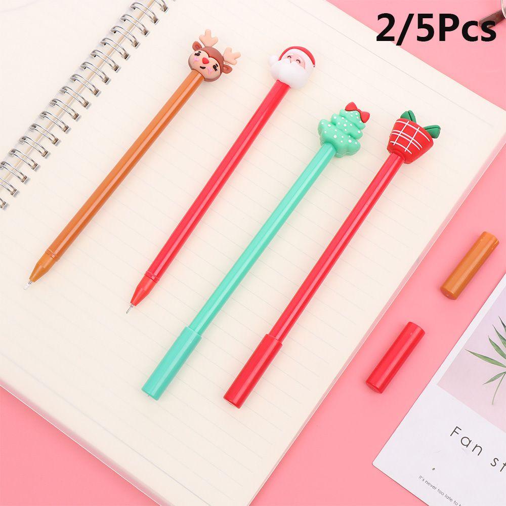 PISTA Set 2 / 5 Bút Mực Gel Tạo Hình Chủ Đề Giáng Sinh