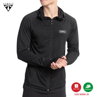 Áo Khoác Nam TSIMPLE vải thun dệt kim cương chống nắng tia uv thoáng mát co giãn màu đen