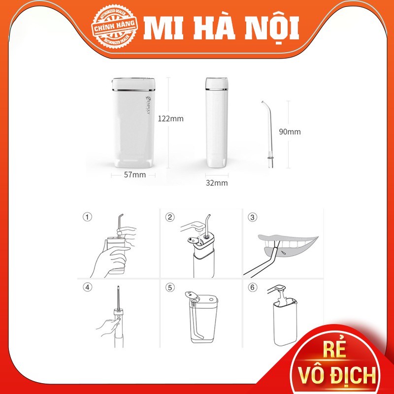 Máy tăm nước Xiaomi ENPULY mini công suất mạnh mẽ, tần số cao kháng nước IPX8 thuận tiện đi du lịch