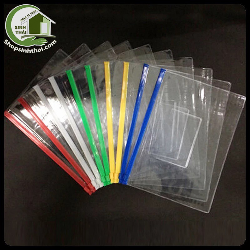 Túi nhựa dẻo PVC trong suốt có khóa zip, đựng văn phòng phẩm, thực phẩm, đồ đạc - túi lớn 29cm x 21cm