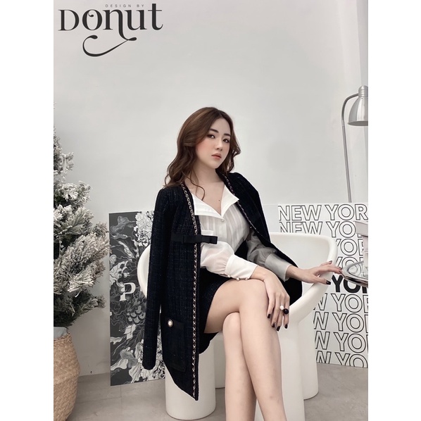 Set dạ xích nơ cài 2 màu đen/be | BigBuy360 - bigbuy360.vn
