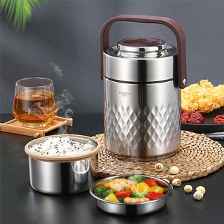 Camen hộp đựng cơm inox 304 1l4-1l9 kc 3 ngăn giữ nhiệt lâu chống tràn đổ