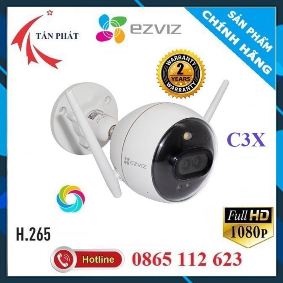 Camera 2M IP WIFI Ngoài Trời Thông Minh EZVIZ C3X C3N MÀU BAN ĐÊM 1080P FullHD CV310 C3W C3WN HIKVISION [BH 24TH]