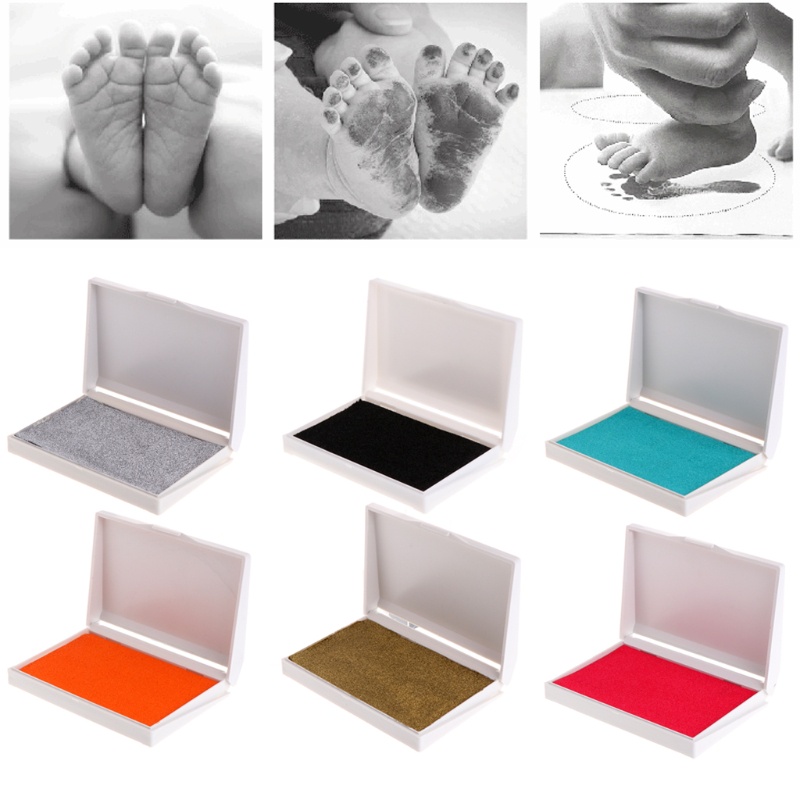 Đệm Mực In Dấu Chân Tay Em Bé Nhiều Màu Sắc Dùng Làm Quà Lưu Niệm