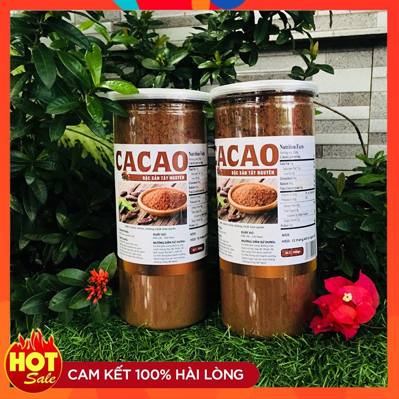 Bột ca cao - hộp 500g - ca cao nguyên chất từ đắc lắc.