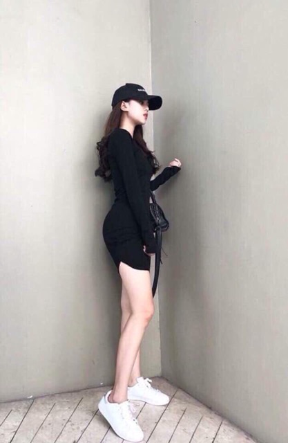 Đầm/váy body vạt bầu xỏ tay