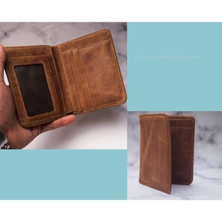 Ví Nam Đứng Saigon Leather Da Bò sáp Phối ghép thân WD020 Cao Cấp !