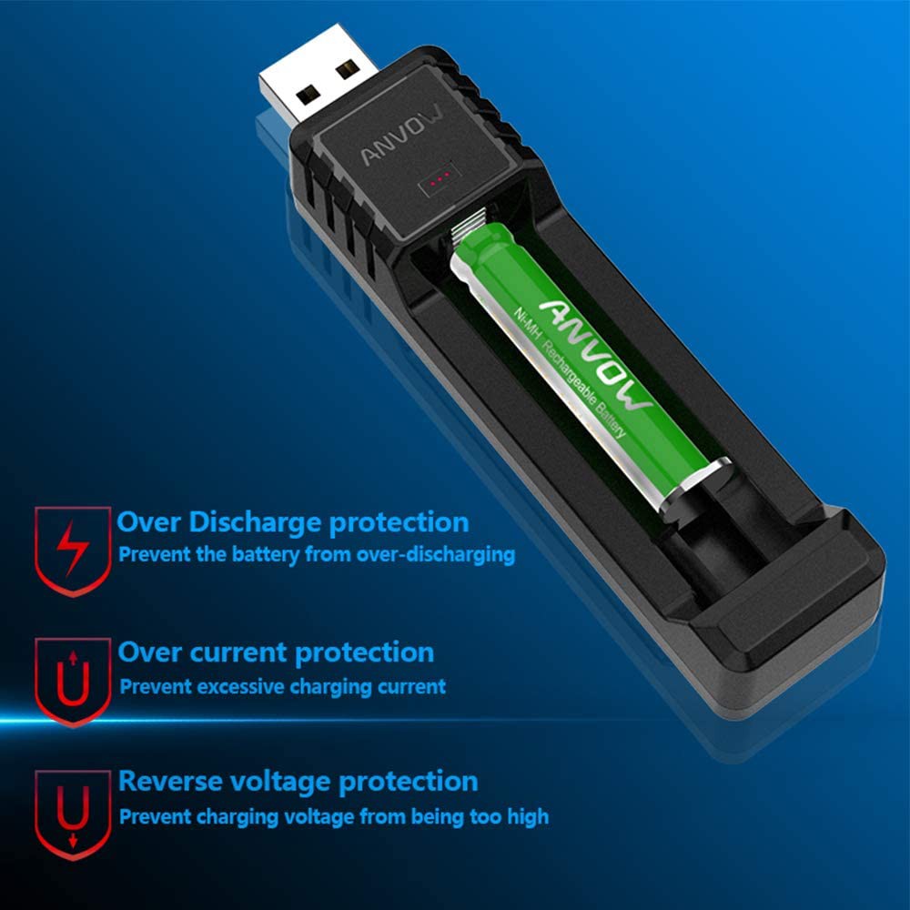 ANVOW: thiết bị sạc pin AA, AAA, AAAA