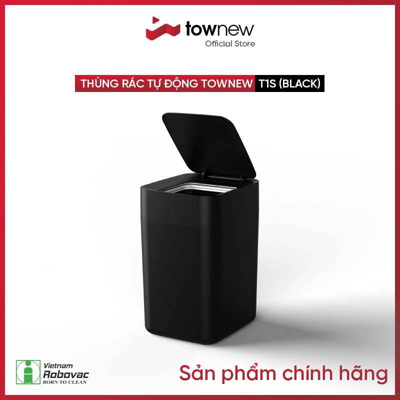 Thùng rác thông minh TOWNEW T1S(Black) - Tự động hàn túi, thay túi rác - BẢN QUỐC TẾ- BH 12 tháng