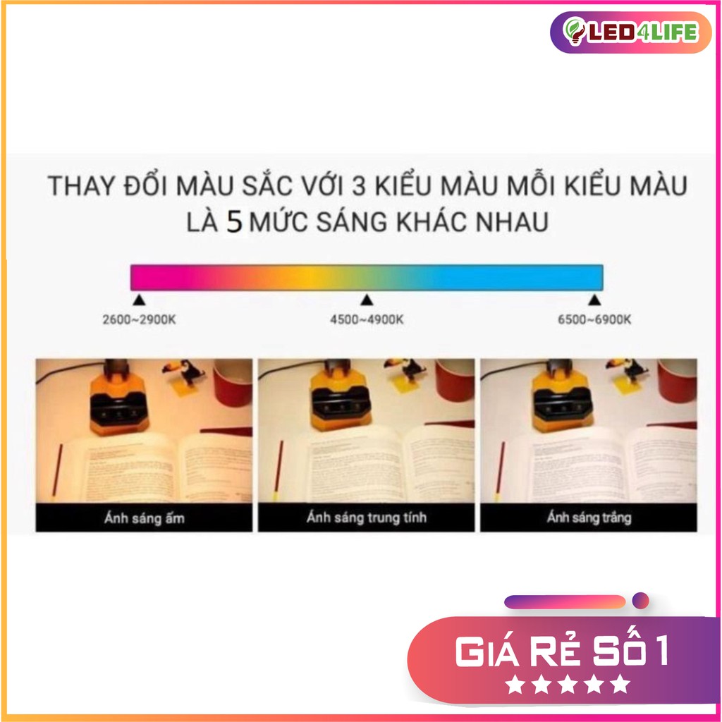Đèn Bàn Cảm Ứng LED Rạng Đông - RD-RL-21.LED, Thay Đổi Ánh Sáng, 5 Mức Sáng