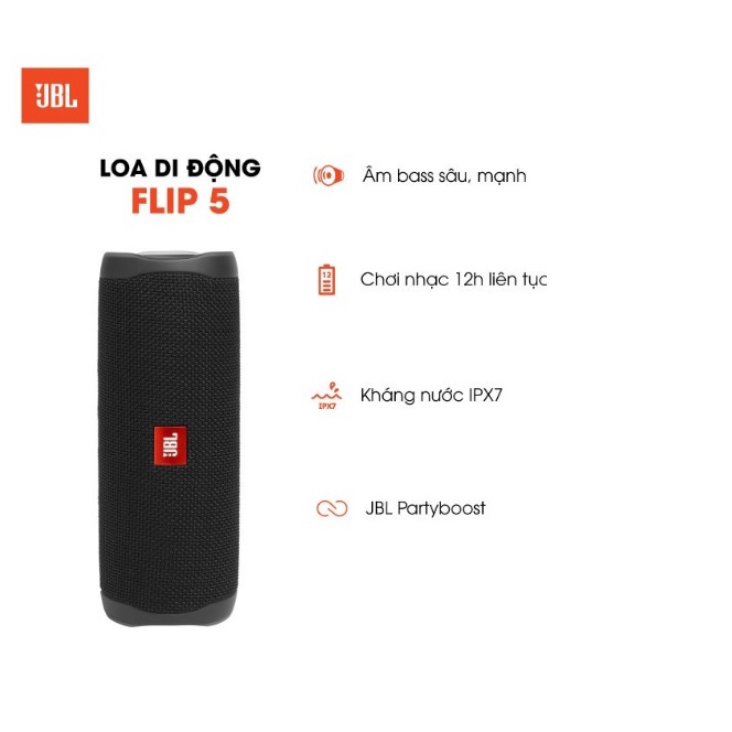 Loa Bluetooth JBL FLIP 5 (20W). Chống nước IPX7