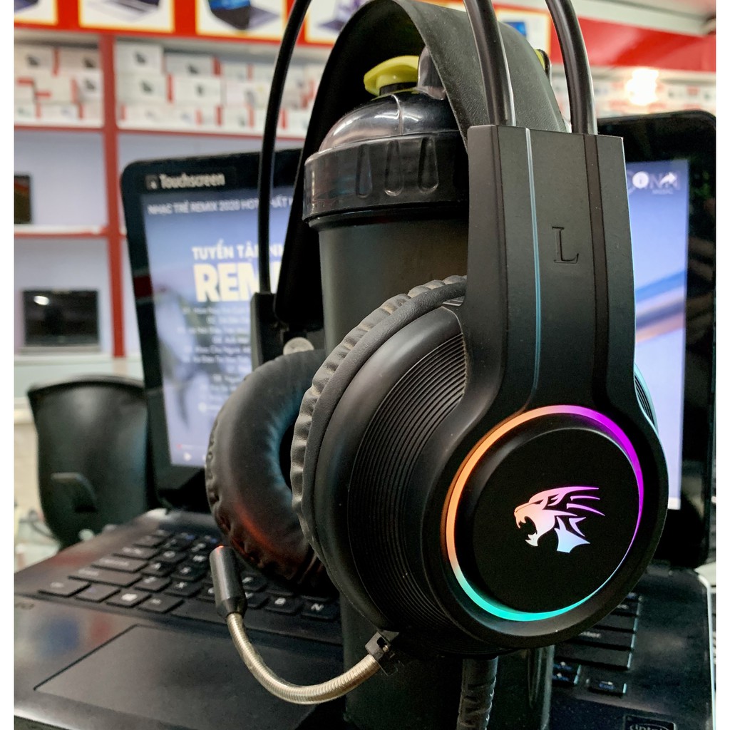 TAI NGHE Game CHỤP TAI Led RGB chuyển động JH-900 (Đen) - Headphone over ear Led RGB Black JH 819