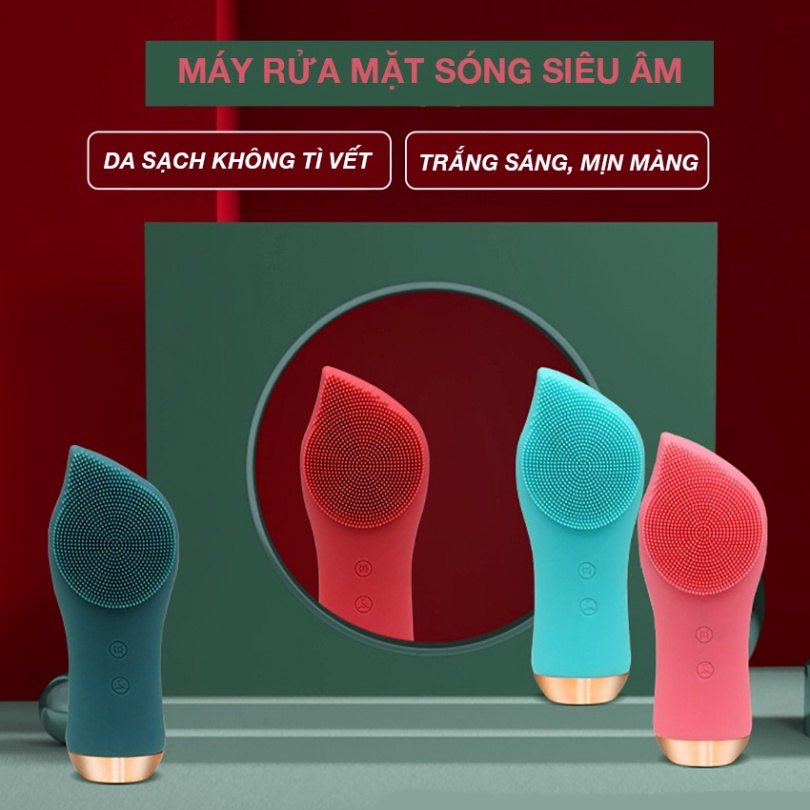 Máy rửa mặt Sóng Âm phối hợp technology Xung Nhiệt Giúp rửa sạch Và Đẩy khoáng chât Vào Sâu phía bên trong Da.