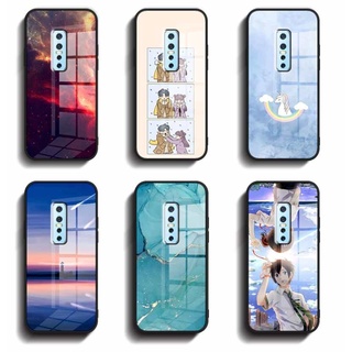 Ốp Điện Thoại Kính Cường Lực Viền Silicon Mềm Chất Lượng Cao Cho VIVO 1910 V17 pro Edge