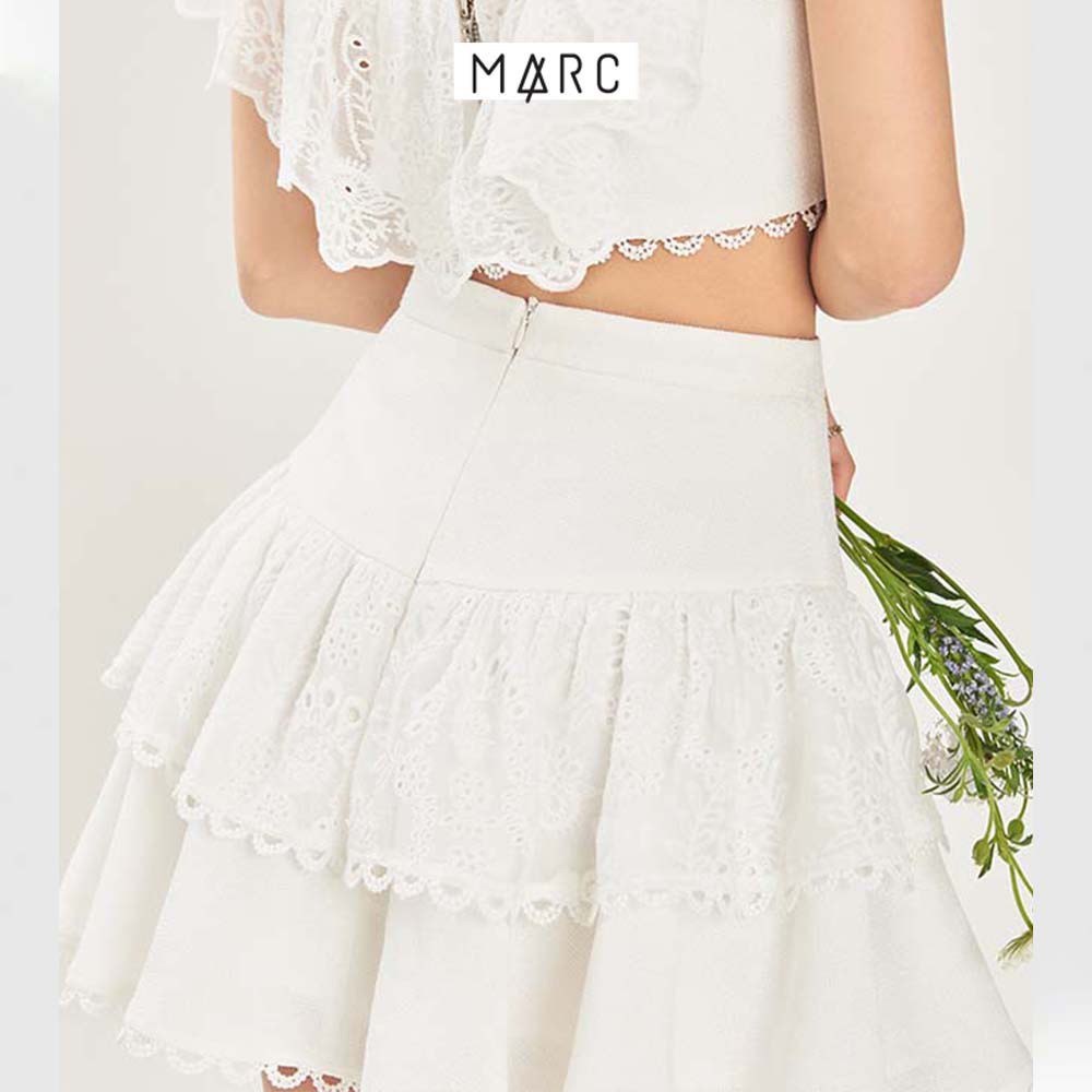 Chân váy nữ MARC FASHION xòe 2 tầng phối ren | BigBuy360 - bigbuy360.vn