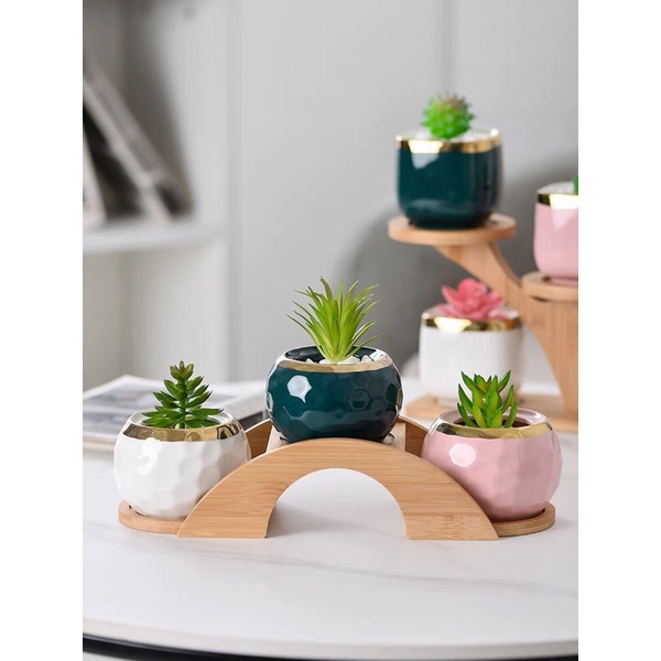 Kệ hoa nhiều tầng để bàn, bệ cửa sổ ban công phòng khách văn phòng chậu hoa kệ lưu trữ trang trí
