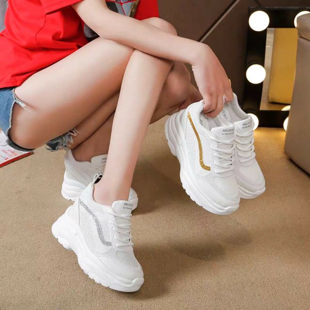 Giày thể thao độn đế vạch sóng đế 6 cm D293350 kẻ vạch nhũ siêu xinh siêu thoáng mã hot (Video thật) | BigBuy360 - bigbuy360.vn