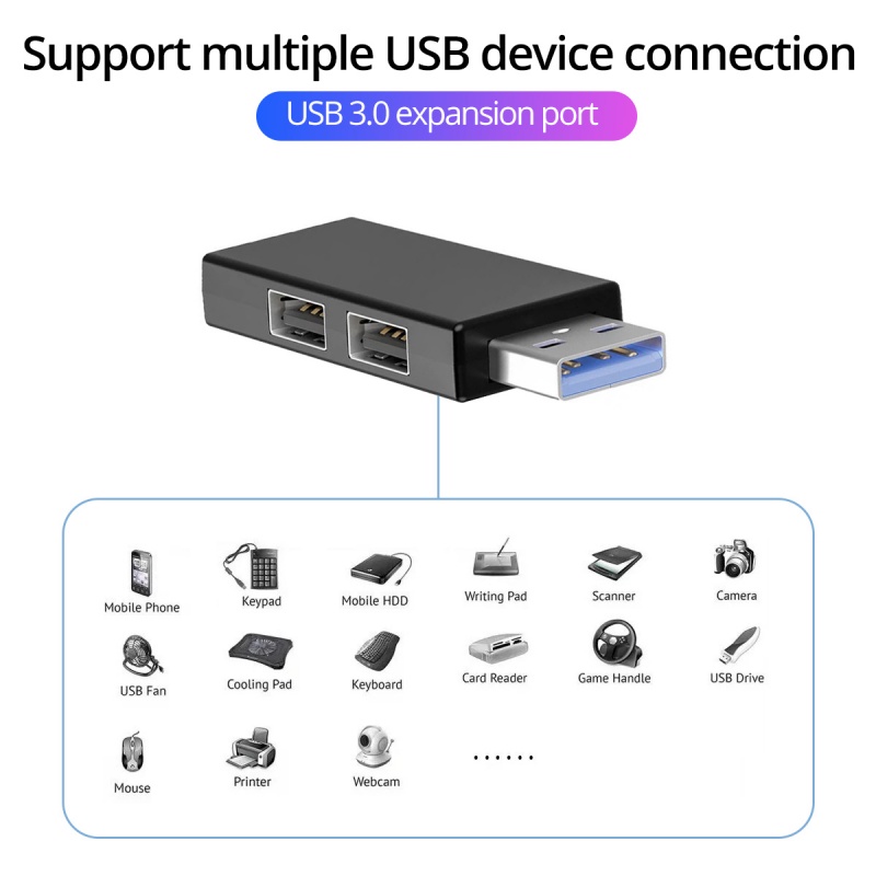 Bộ chia cổng USB 3 trong 1 HdoorLink giao diện USB A/ Type C dùng kết nối với đĩa cứng chuột bàn phím