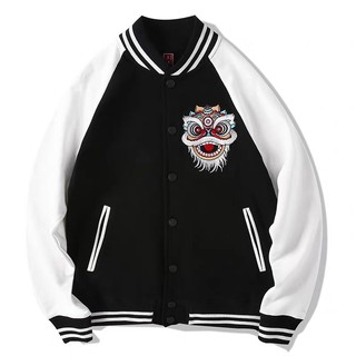 Áo Khoác Varsity Jacket Hình Thêu Đầu Lân Cực Ngầu Hot Trend 2021