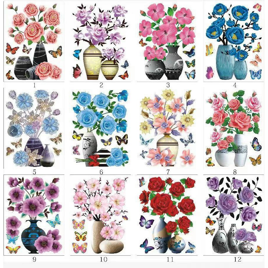 Tranh Dán Tường 3D Hoa Nổi Trang Trí Phòng Khách Room Decor