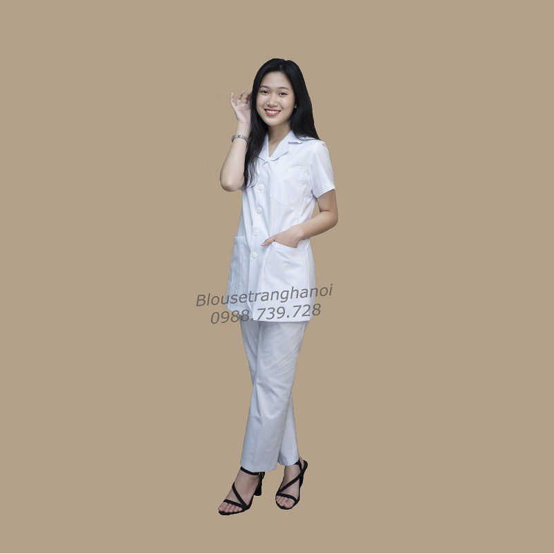 Áo Blouse Trắng - Áo Bác Sĩ, Dược Sĩ, Phòng Thí Nghiệm [Nam, Nữ - Dài Tay, Ngắn Tay] - Blouse trắng Hà Nội