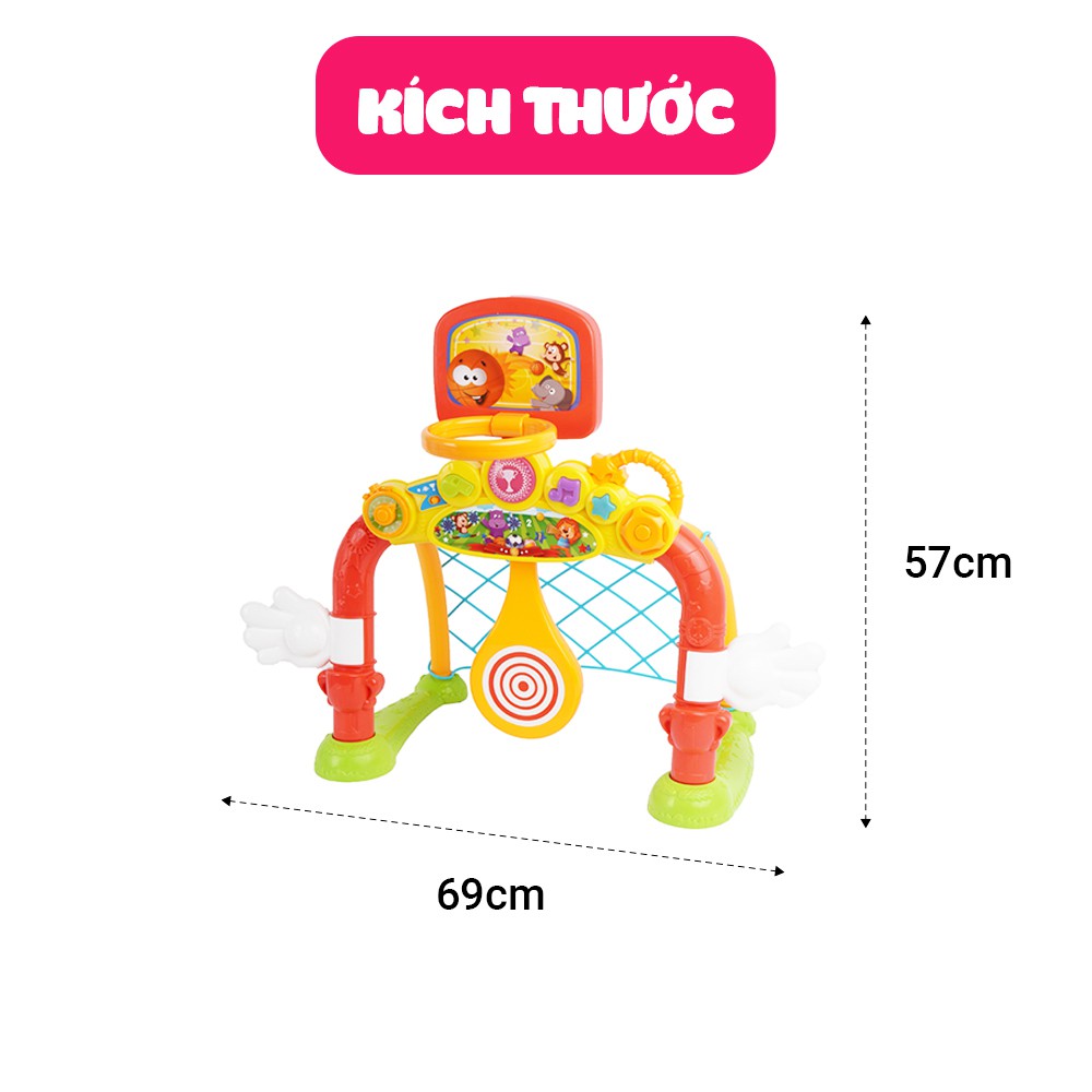 Khung thành đá bóng/ đá banh kiêm bóng ném, bóng rổ vui nhộn 4 trong 1 có đèn nhạc Winfun 6001 cho bé từ 2 tới 6 tuổi