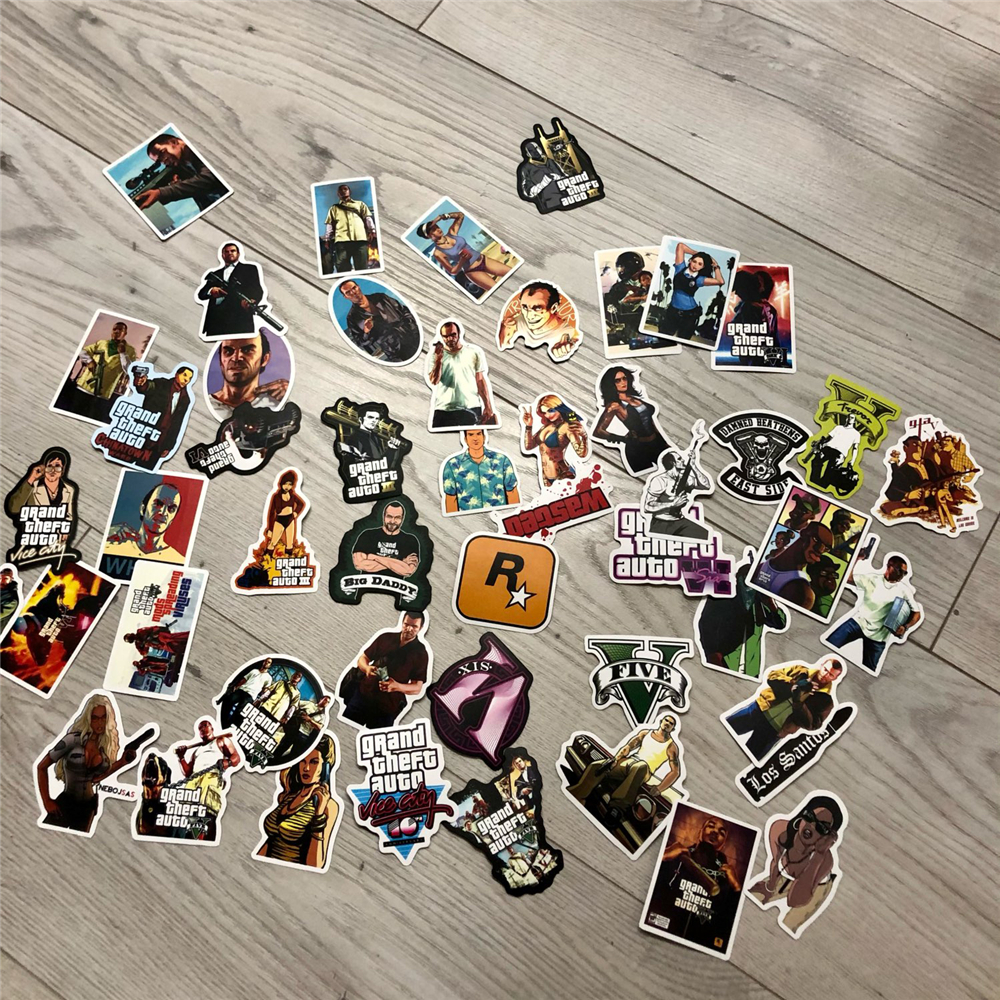 Bộ 50 sticker dán trang trí hình game GTA độc đáo