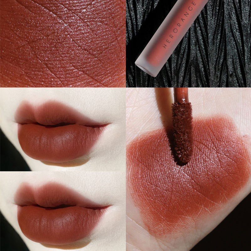 Long-wearing herorange matte lipstick với màu mềm mại và vỏ trong suốt m3