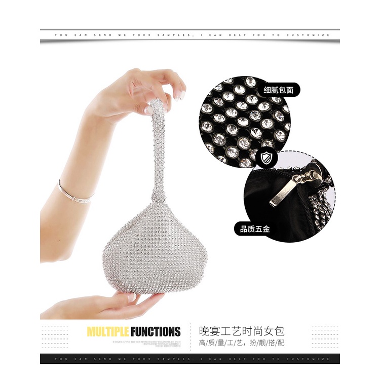 Túi đeo chéo đính đá handmade thời trang cho nữ