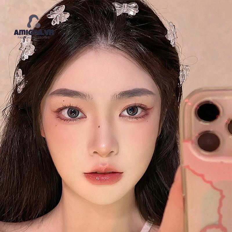 ✨✨Kẹp Tóc Nơ Trong Suốt Đơn Giản Phong Cách Hàn Quốc Dễ Thương Dành Cho Nữ