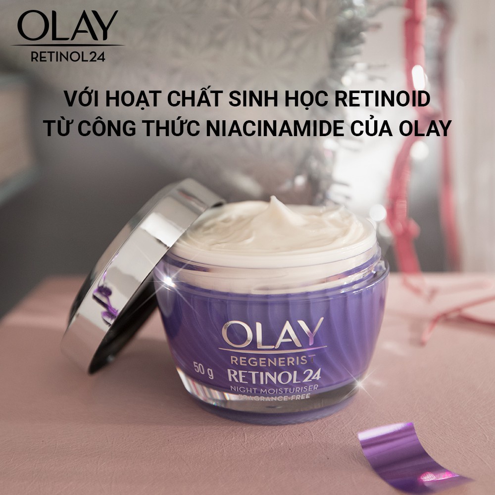 Kem Dưỡng Đêm Olay Ngừa Lão Hóa Chiết Xuất Retinol 24 50g Regenerist Retinol 24 Night Moisturiser Fragrance-Free