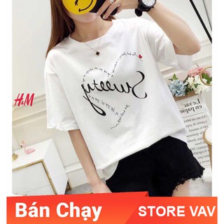 Áo thun nữ hè in trái tim sweet - storevav