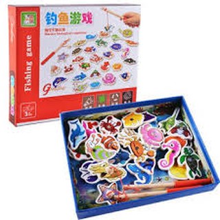 Bộ đồ chơi câu cá nam châm bằng gỗ 32 chi tiết