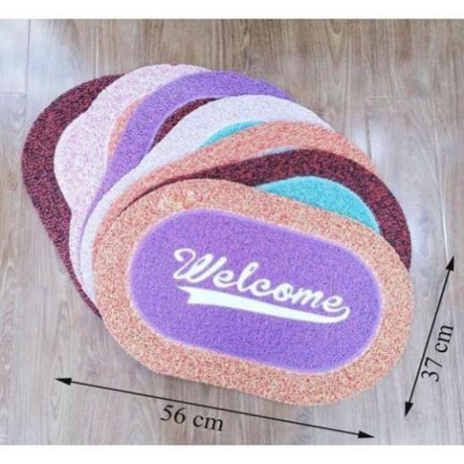 Thảm Nhựa Lau Chân Welcome Chống Trơn Trượt Cao Cấp 40cm x 60cm (Giao Màu Ngẫu Nhiên)