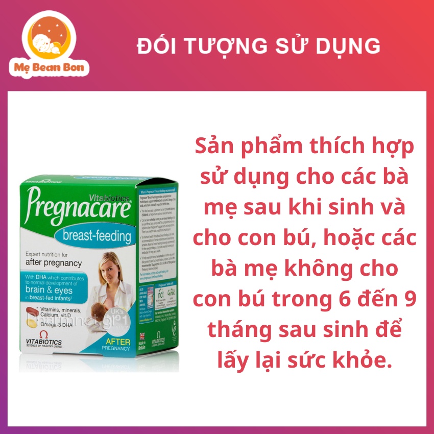 VITAMIN TỔNG HỢP CHO MẸ SAU SINH PREGNACARE BREAST-FEEDING 84 viên của Anh Quốc giúp bổ sung các vitamin và khoáng chất