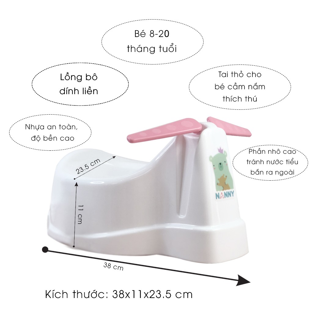 Bô cho bé Nanny N471 bô vệ sinh hình thỏ cho bé Thái Lan