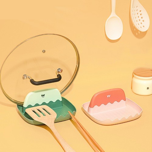 Khay đỡ gác vung nồi, muôi, thìa dụng cụ nấu ăn bằng nhựa đa chức năng chống trượt dễ dàng sử dụng giúp bếp vệ sinh