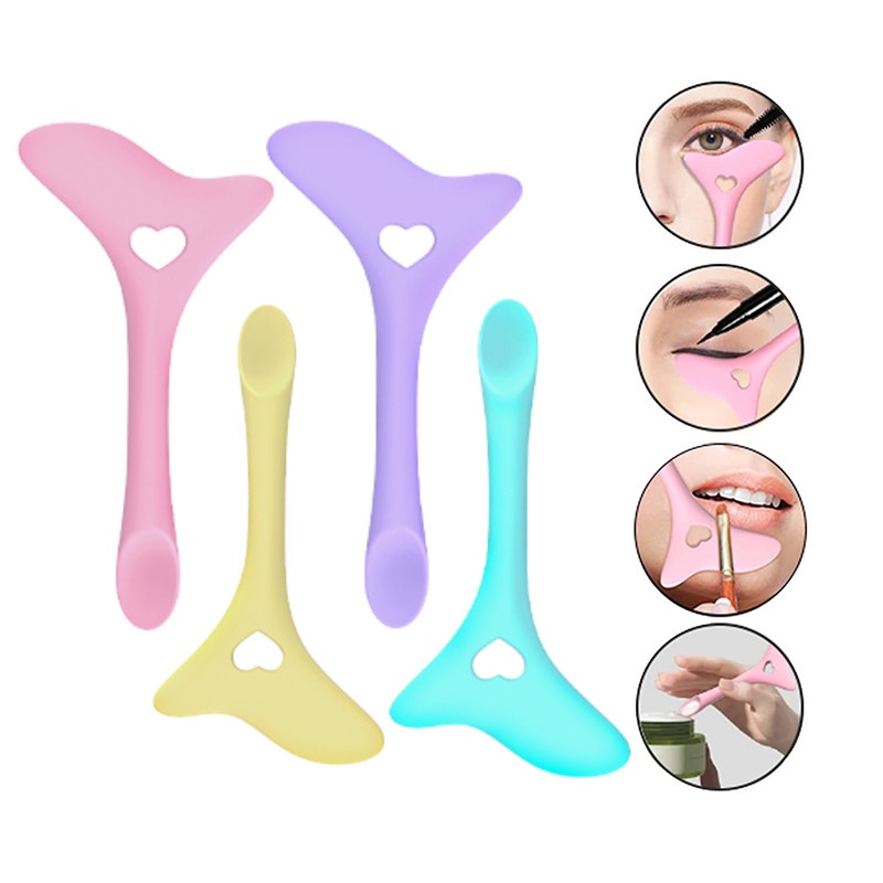 1 Dụng Cụ Hỗ Trợ Trang Điểm Mắt Gồm Cọ Mascara/Mascara/Bút Kẻ Mắt/Son Môi Đa Năng Chất Liệu Silicone