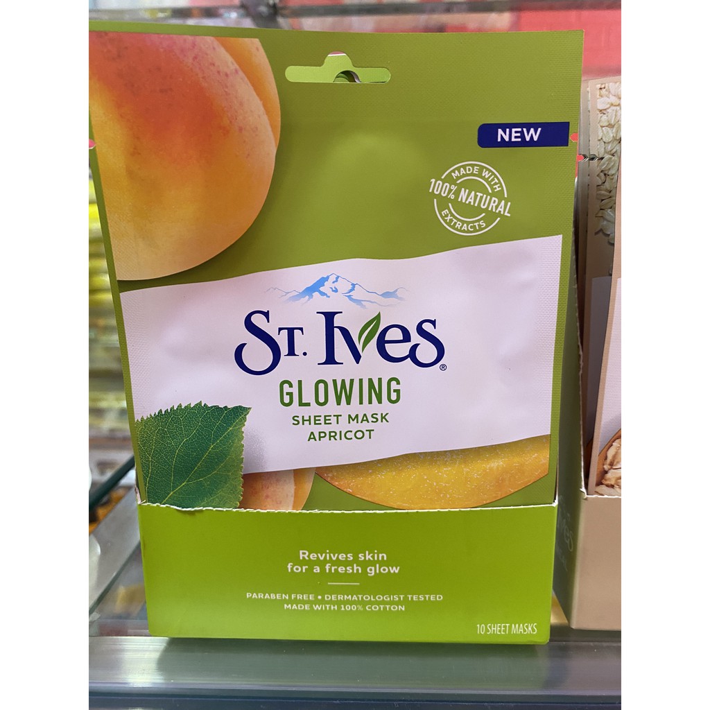 Mặt nạ giấy dưỡng da St.Ives chiết xuất Trái Mơ Glowing Apricot 23ml