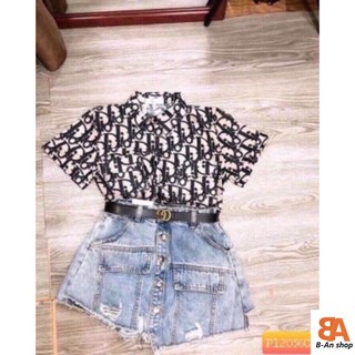 Áo sơ mi siêu hót in chữ chất vải Voan Free Size dưới 52kg