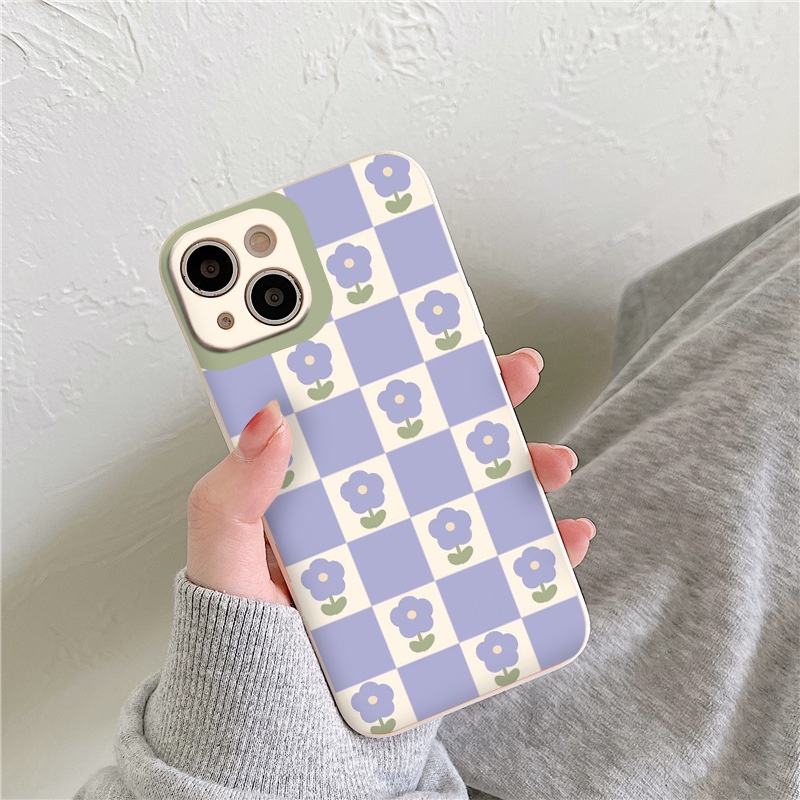 Ốp lưng iphone caro hoa tím nhẹ nhàng bảo vệ camera ốp iphone6/6plus/6s/6splus/7/7plus/8/8plus/x/xr/xs/11/12/13/pro/ma