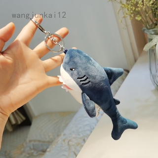Wangjunkai12 Móc Khóa Hình Cá Mập Nhồi Bông Dễ Thương
