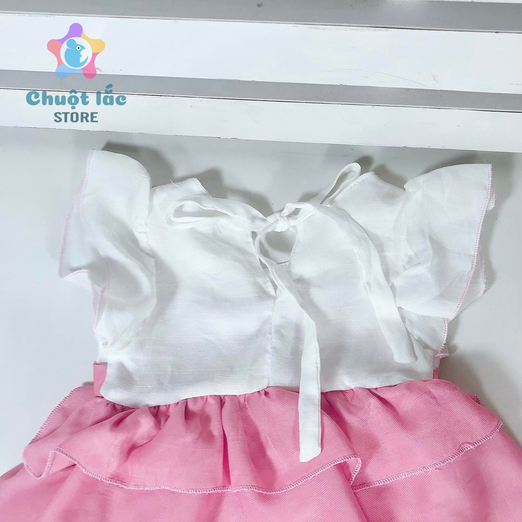 Bộ Đồ Body CHo Bé Gái Chuột Lắc Store Kiểu Váy 2 Tầng Kèm Tuban Chất Đũi Lụa 3kg Đến 12kg