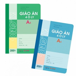 Vở giáo án 4 ô ly KLong - 200 trang; Ms 314 (T4) - sỉ ib