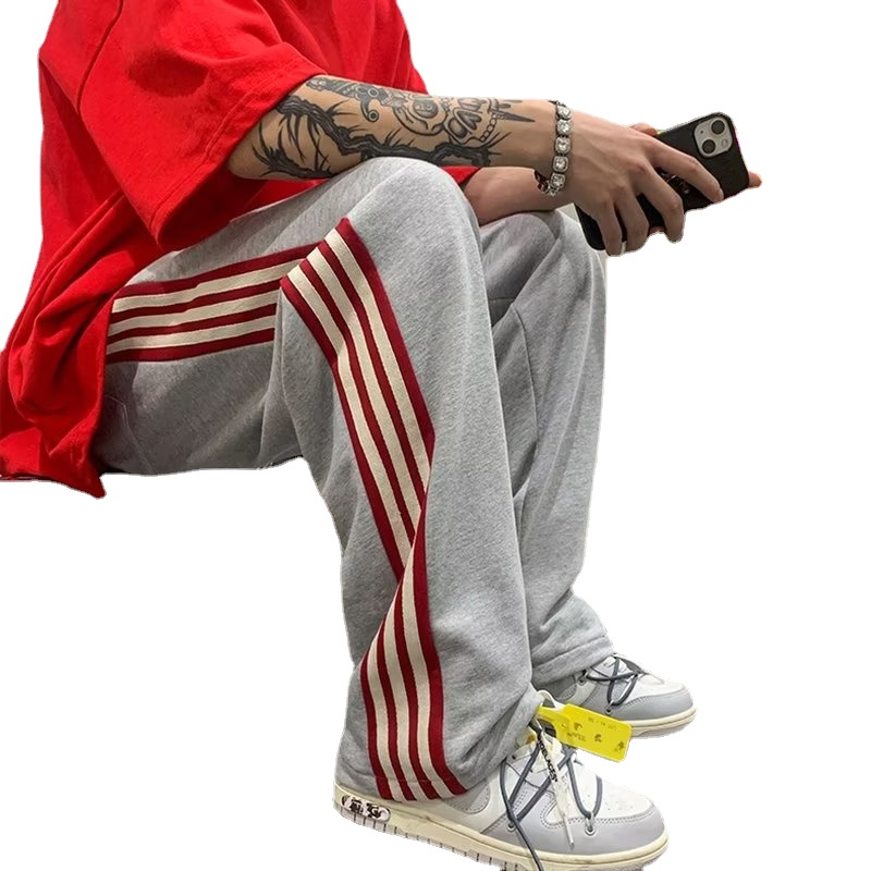 Quần Dài Dáng Suông Rộng Viền Sọc Bên Hông Thoải Mái Thời Trang Cho Nam size M-3XL