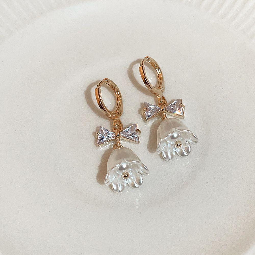 Vanes1 Khuyên Tai Vòng Tròn Đính Nơ Hoa Thanh Lịch Ngọt Ngào Cho Nữ|Hoa Tai Dáng Dài Hình Giọt Nước Thời Trang Cho Nữ