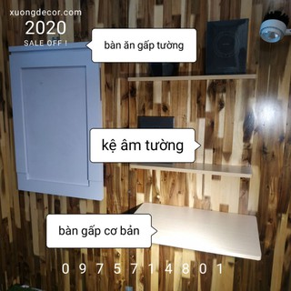 Kệ gỗ đơn âm tường 60x15cm trắng / nấu