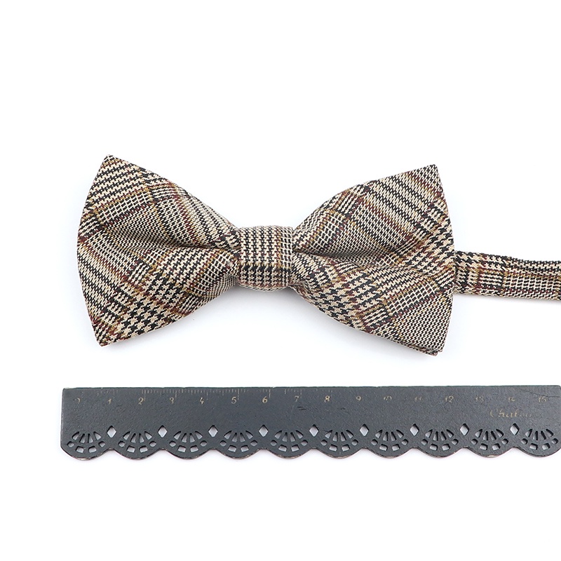 Cà Vạt Nơ Họa Tiết Sọc Caro Màu Sắc Tối Thời Trang Cho Nam