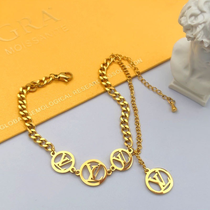 Vòng Tay Thép Titan Mạ Vàng 18K Thiết Kế Đơn Giản Thời Trang Cao Cấp Cho Nữ